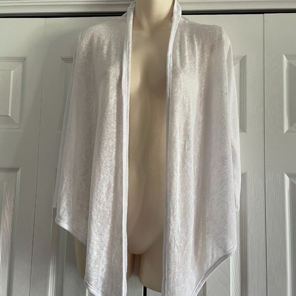 White Light Bolero Style wrap Cover 3/4 Sleeve Open Front - Picture 5 of 15